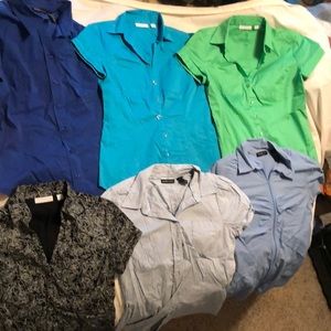 Bundle of 7 NY&Co collared business blouses